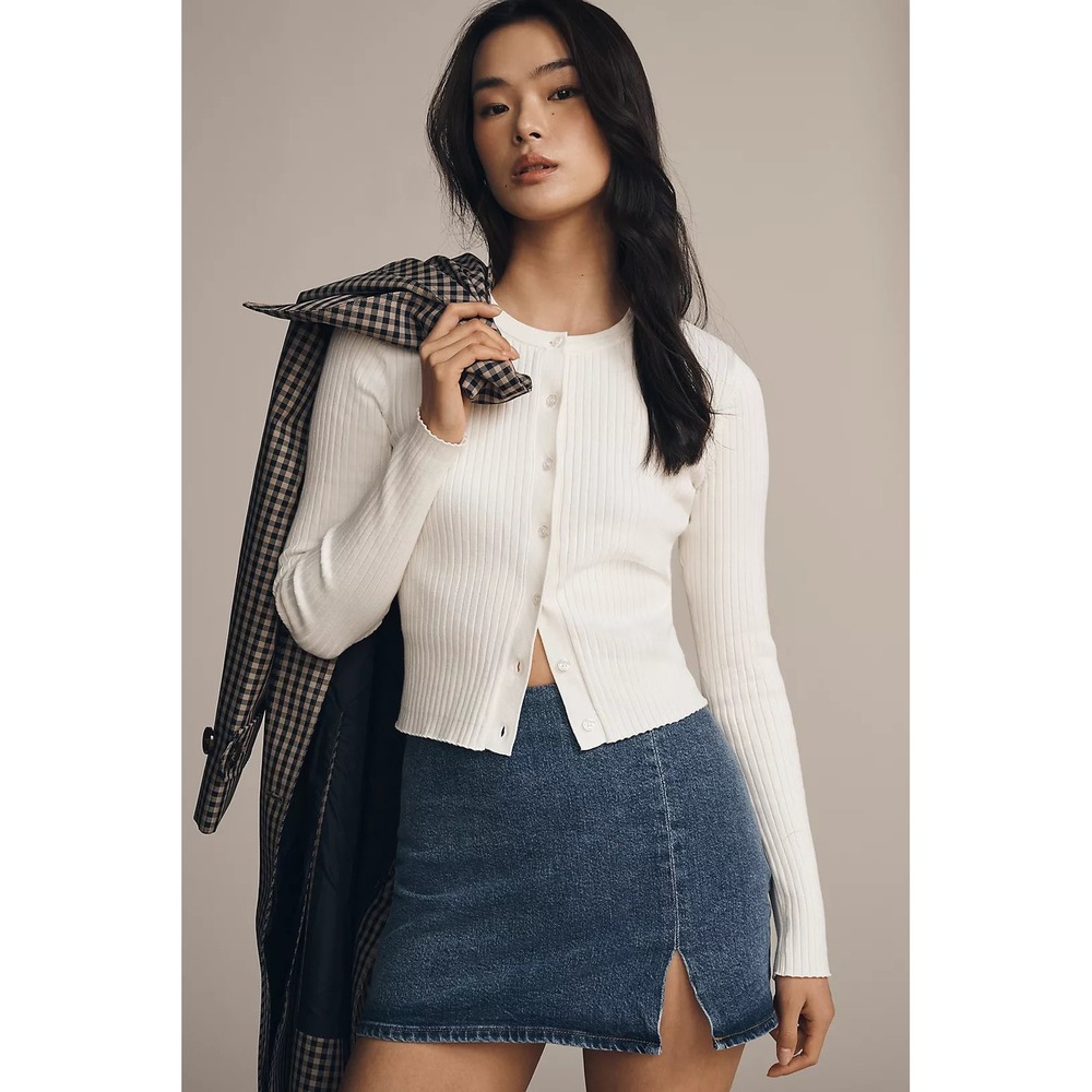 Reformation Joanne Organic Cotton Cardigan Ivory Size Medium $148